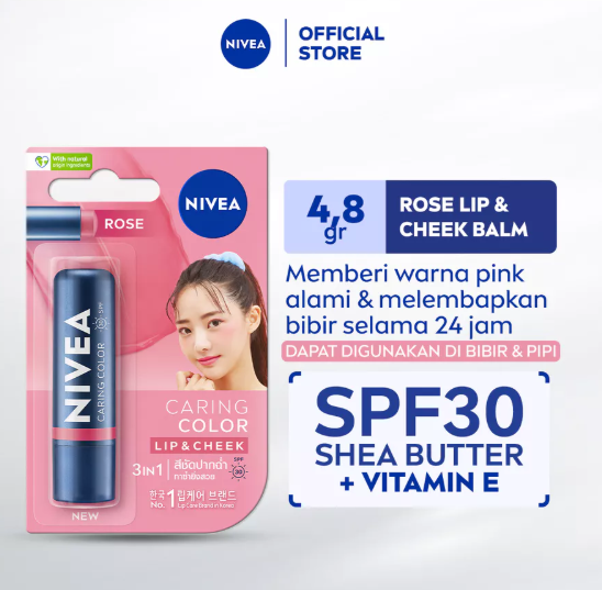 NIVEA Lip Balm Caring Color Coral 3 in 1 SPF 30 