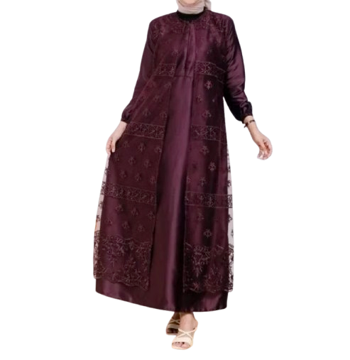 Gamis Brukat Tille Sapto Roberto Burgundy