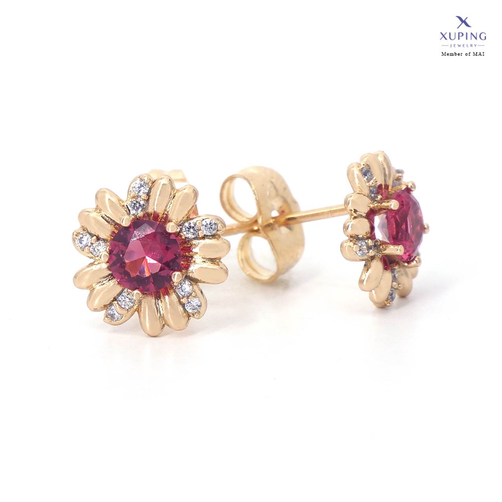 Xuping Jewelry Anting Tusuk Wanita Motif Bunga Mata Warna 0151190765