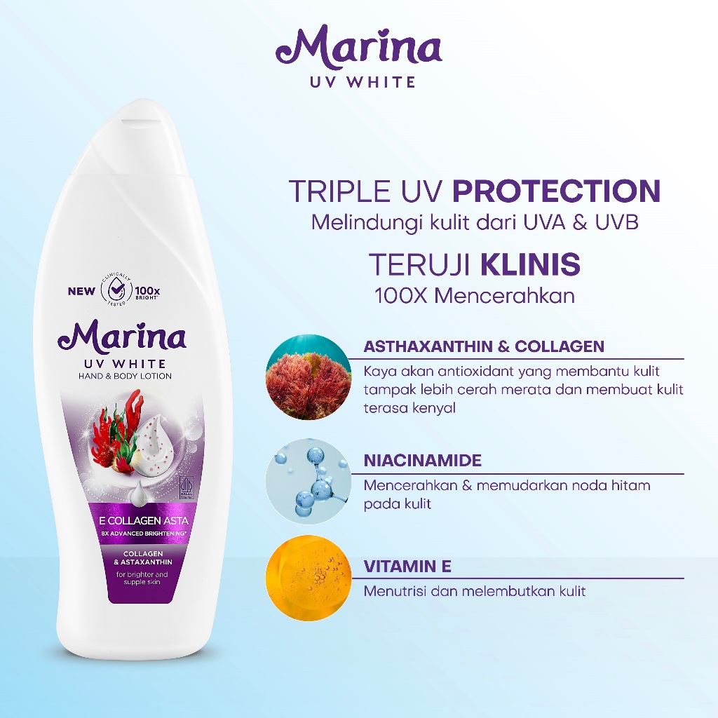 Tempo Scan Pacific Marina UV White Hand & Body Lotion E Collagen Asta