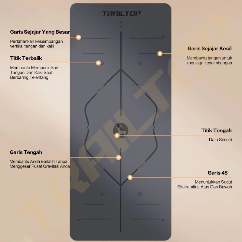 TrailTop Matras Yoga Premium 8 mm Motif 5