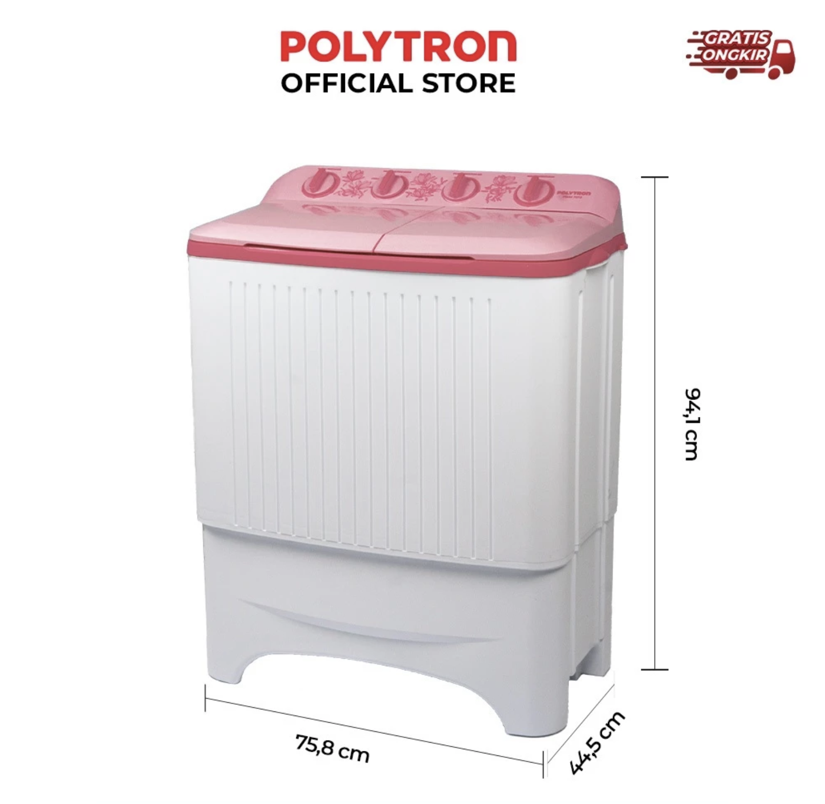 Hartono Istana Teknologi Polytron Mesin Cuci 2 Tabung Giant Series 8 kg PWM 8073P 