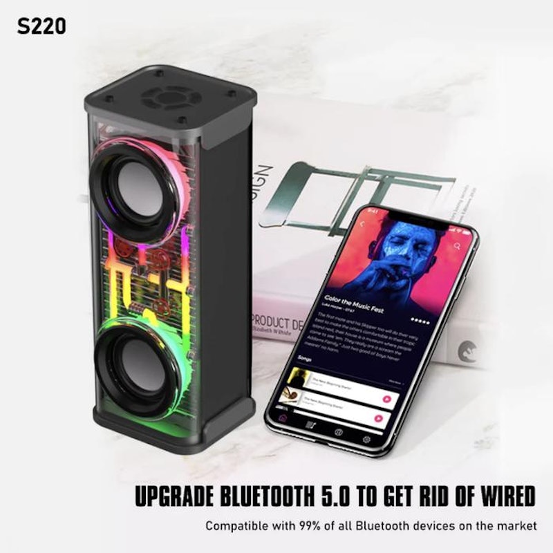 Lenyes Speaker Bluetooth Transparan 3