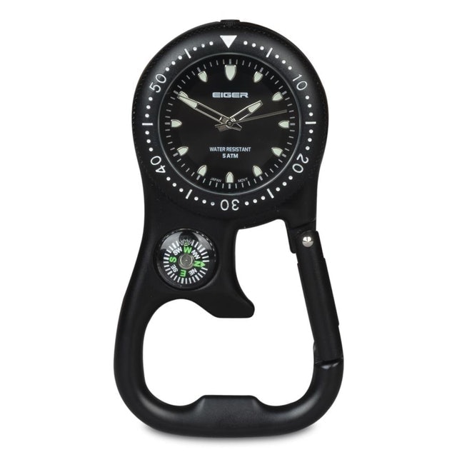 CARABINER COMPASS WATCH BLACK