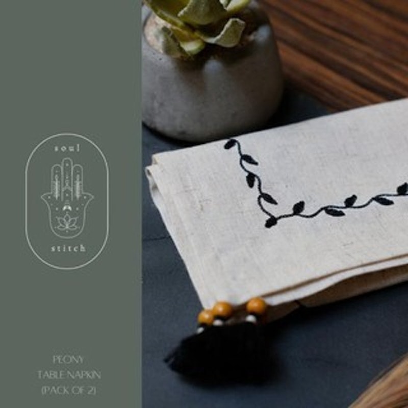 Serbet linen napkins peony 1