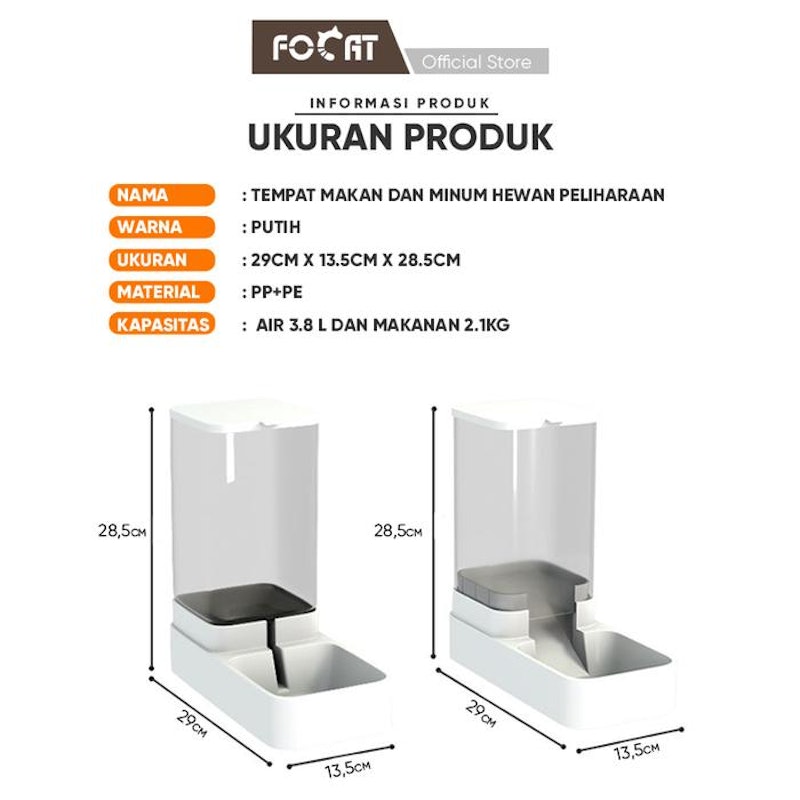 FOCAT Automatic Pet Feeder Water Dispenser 5