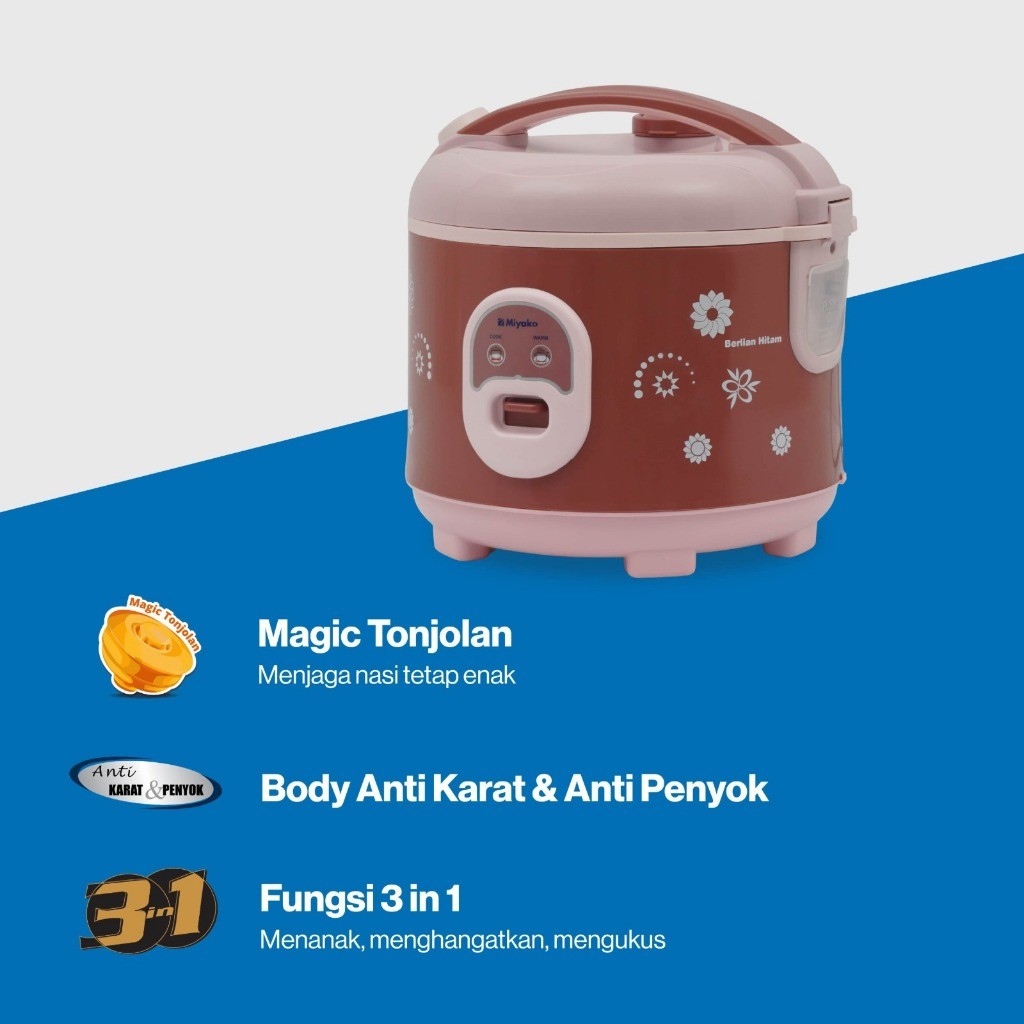 Kencana Gemilang Magic Com Miyako 3IN1 Magic Warmer Plus MCM-18BHB