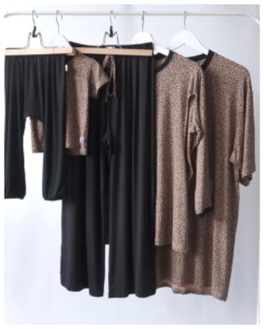  Brown Leopard Piyama Nursing Wear Set