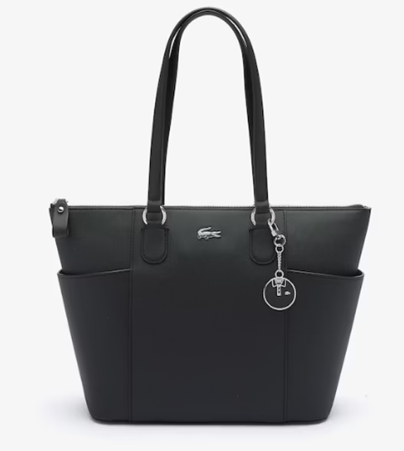 Women’s Daily Classic Polo Charm Piqué Canvas Zip Tote Bag ｜ LACNF3421DC000