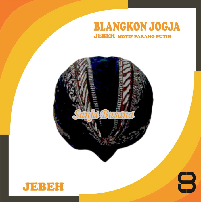  Blangkon Lipat Motif Parang Putih