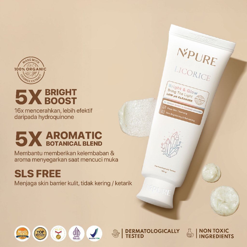 Penta Natural Kosmetindo N'PURE Licorice Bright & Glow Bring The Light Cleanser