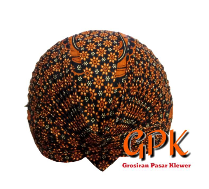 Grosir Pasar Klewer Blangkon Jogja Jebeh Lipat Dewasa Batik Sogan Motif Truntum