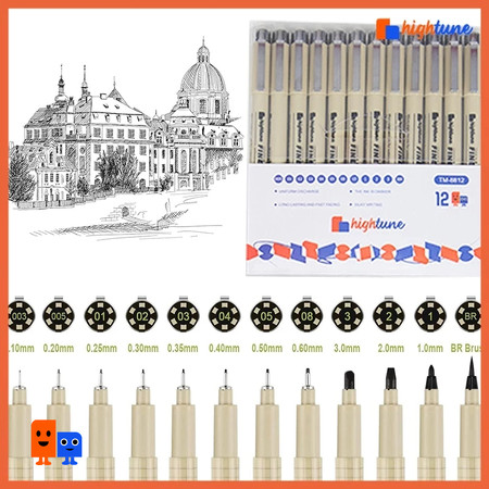 Hightune Micron Drawing Pen Set 12