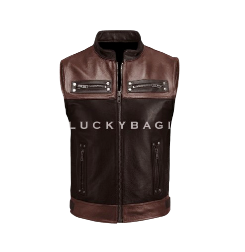 LUCKYBAGI Men's Synthetic Leather Vest  ｜ L023