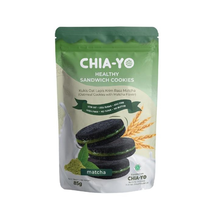 Chia-Yo Healthy Sandwich Cookies Matcha 1