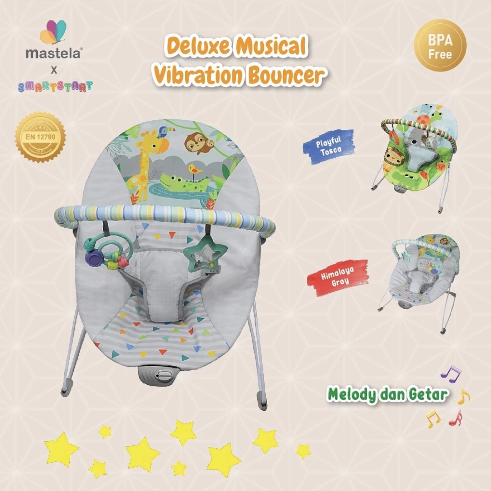  Mastela Music & Soothe Baby Bouncer 1 Recline 