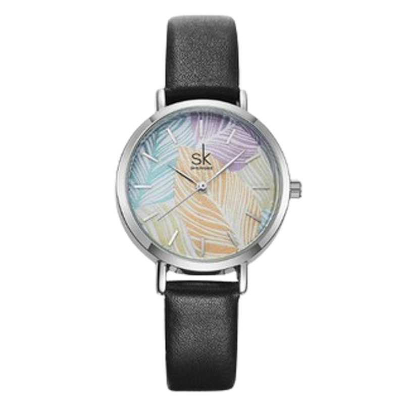 Jam Tangan Wanita Analog Tali Kulit Quartz Korean 1