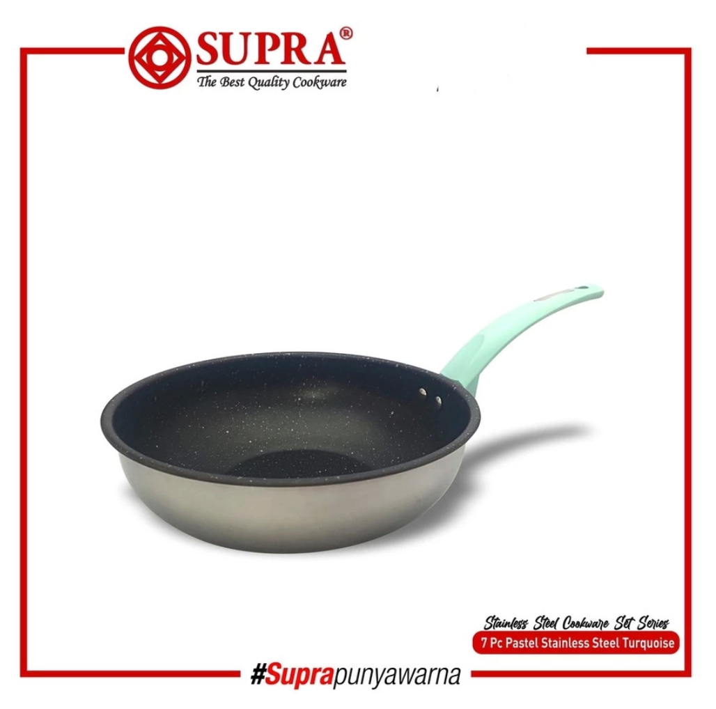Supra Teratai Metal Supra Panci Set Stainless Steel Pastel 7 Pcs Turquoise