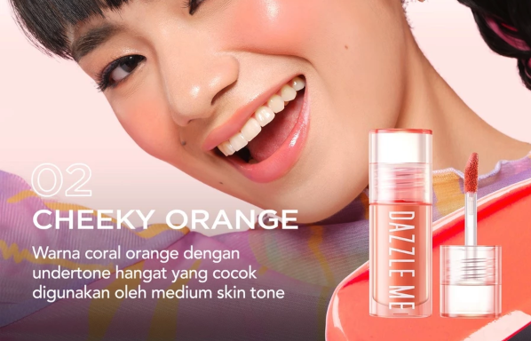 HEBE Beauty Style DAZZLE ME Heart-Melt Creamy Liquid Blush 02 Cheeky Orange