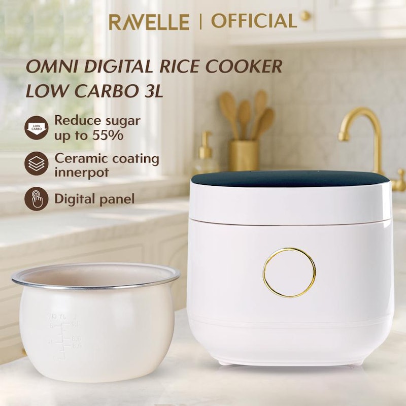 RAVELLE OMNI Rice Cooker Digital Low Carbo Ceramic 2