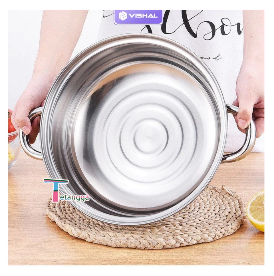  VISHAL Steamer Stainless 2 Tingkat   LJ-002