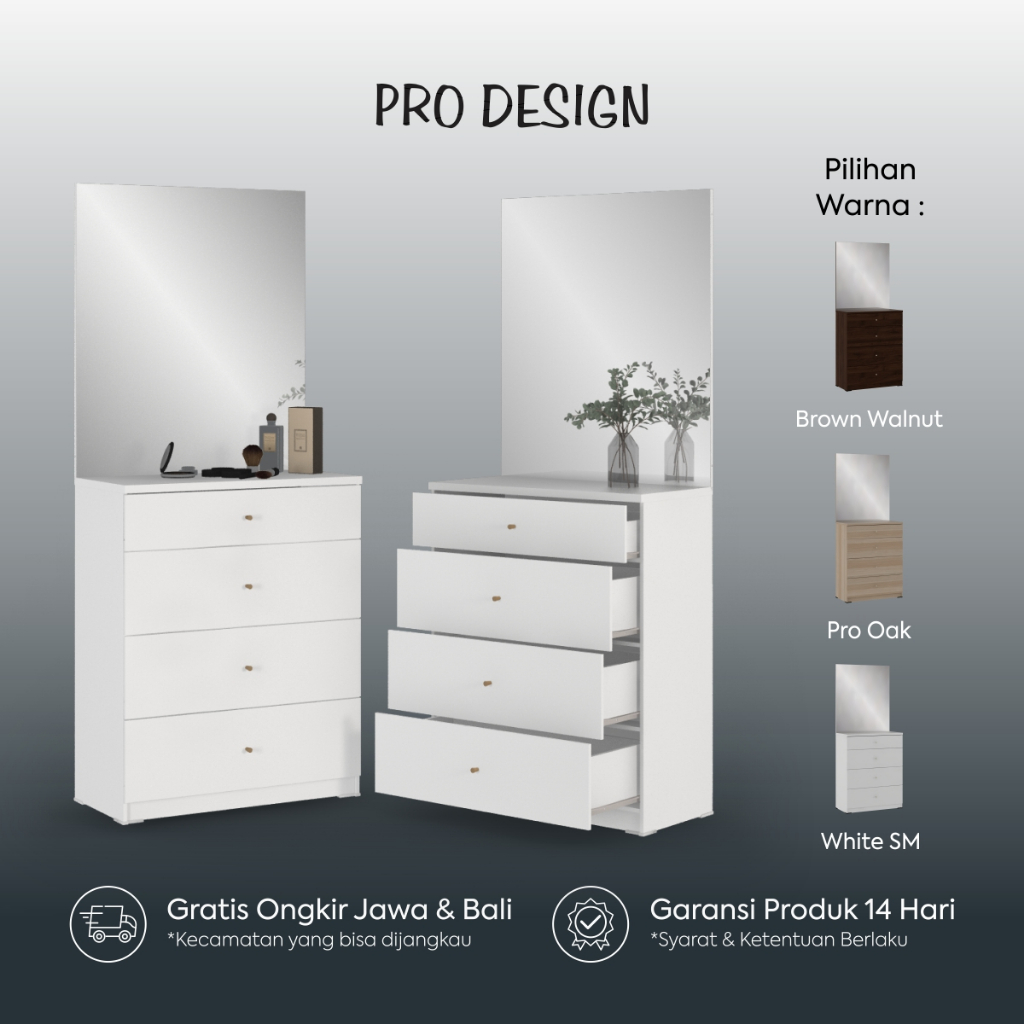 Putera Rackindo Sejahtera Pro Design Yuka Meja Rias  YKADS 80 