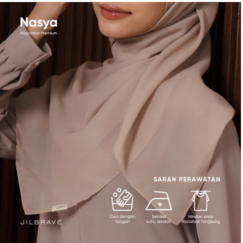 Jilbrave Nasya Polycotton Premium Hijab Square 2