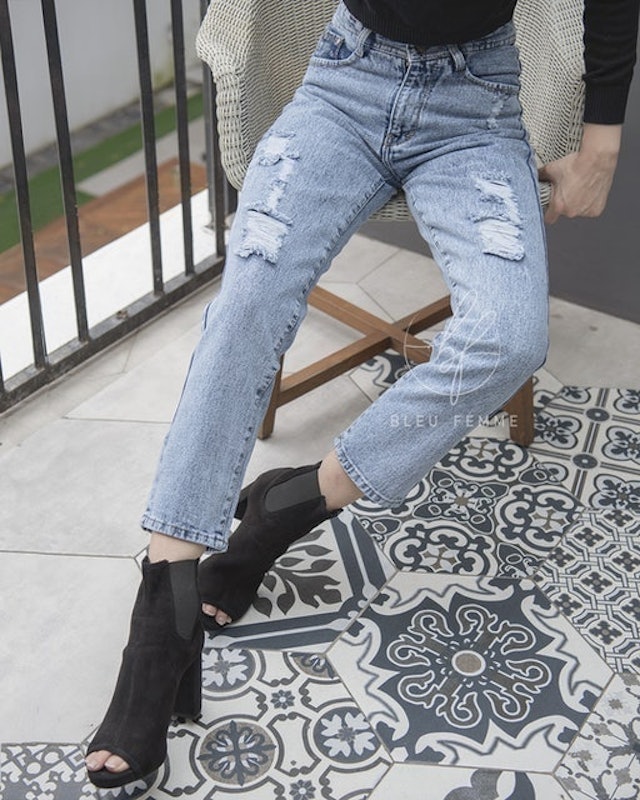 Boyfriend Jeans Ripped Furing Highwaist 4
