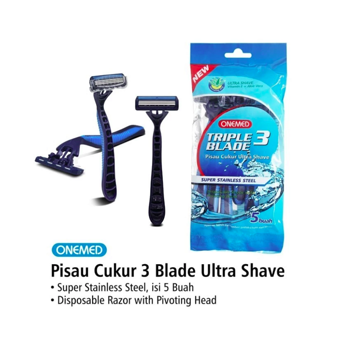 Jayamas Medica Industri OneMed Triple Blade 3 Pisau Cukur Ultra Shave