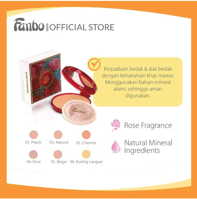 Fabindo Sejahtera Fanbo Rose 68 Compact Powder 06 Kuning Langsat