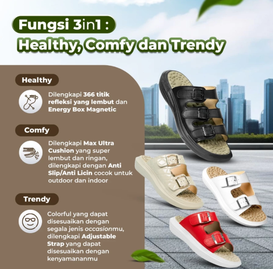 Jaco Nusantara Mandiri Jaco Kozuii K-Walk Energy Sandal Terapi Kesehatan