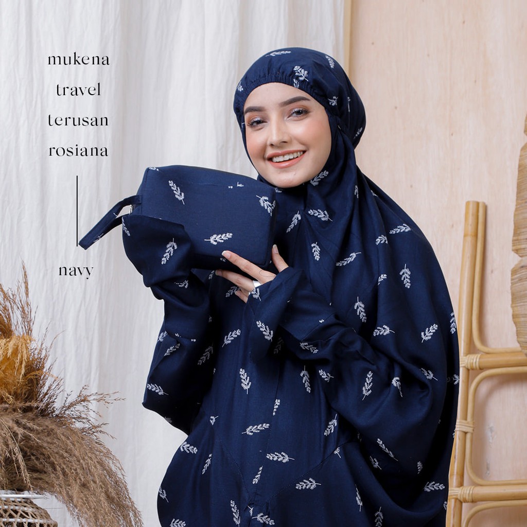  Jumuna Mukena Dewasa Terusan Rayon Traveling Motif Rosiana 