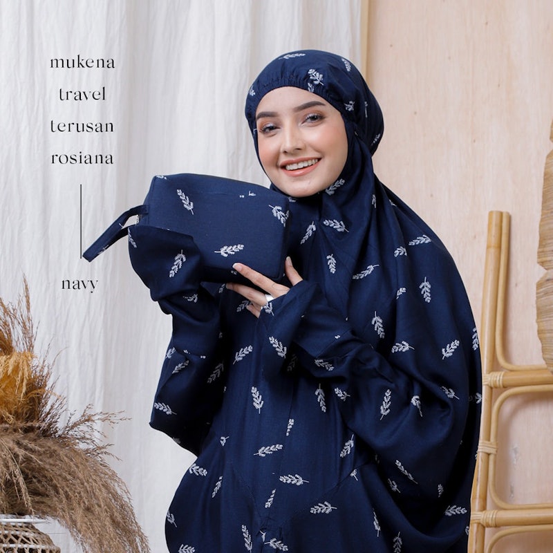 Jumuna Mukena Dewasa Terusan Rayon Traveling Motif Rosiana 2