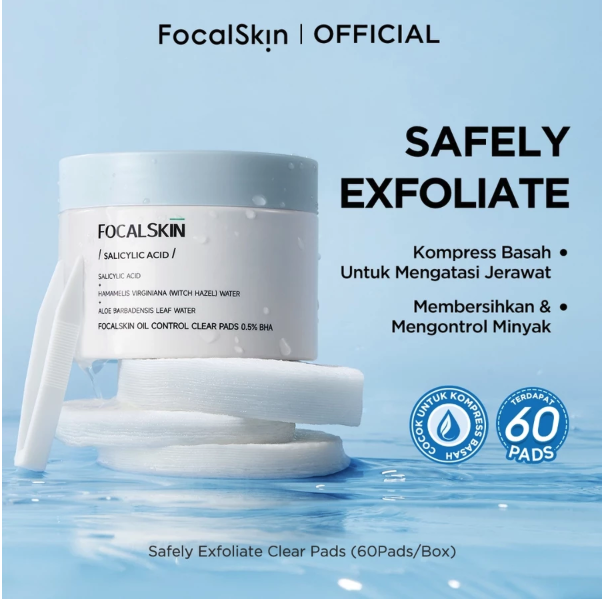 FCL Internasional Indonesia FOCALSKIN Oil Control Clear Pads 0,5% BHA