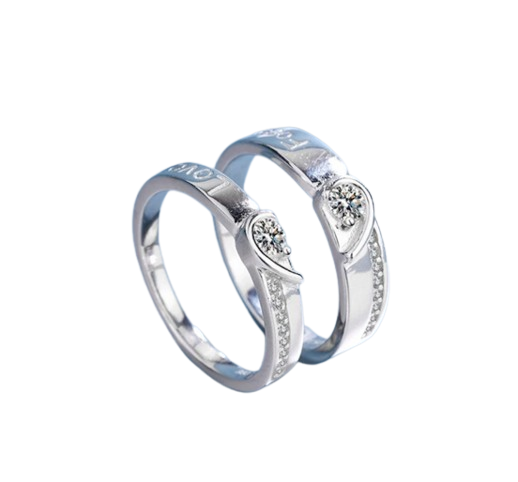 Lore Jewellery Forever Love Couple Silver Moissanite Ring 