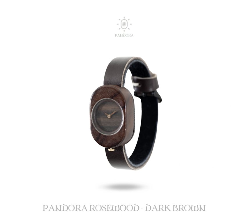 Jam Tangan Kayu Pandora Rosewood - Dark Brown 4