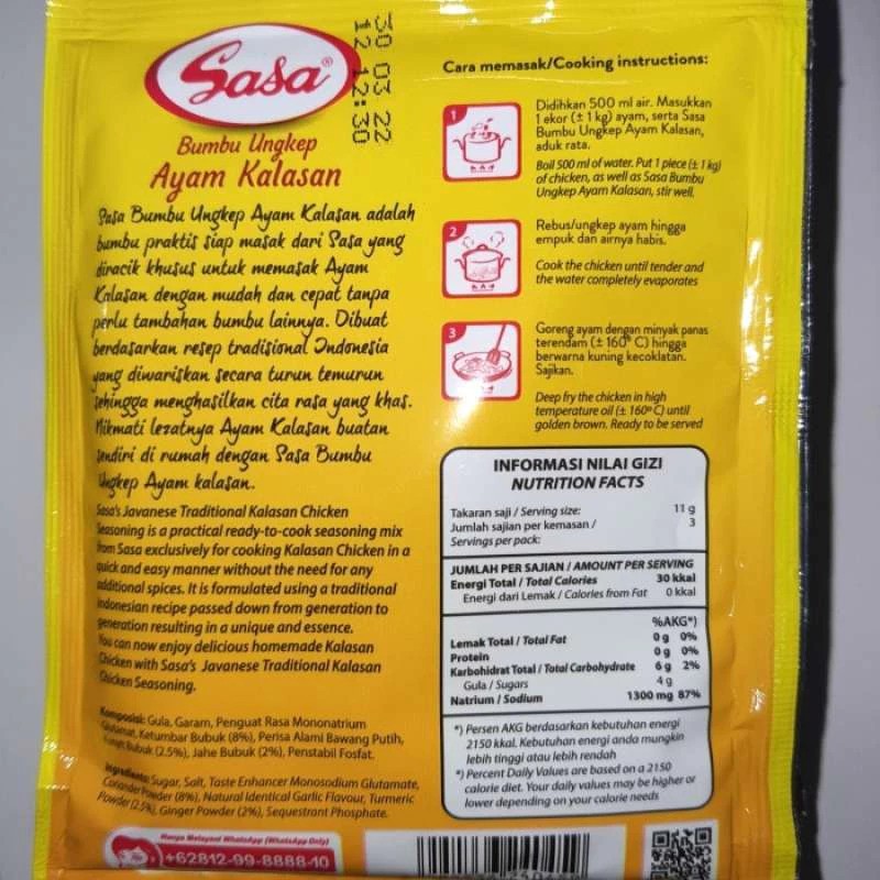 Sasa Inti Sasa Bumbu Ungkep Ayam Kalasan