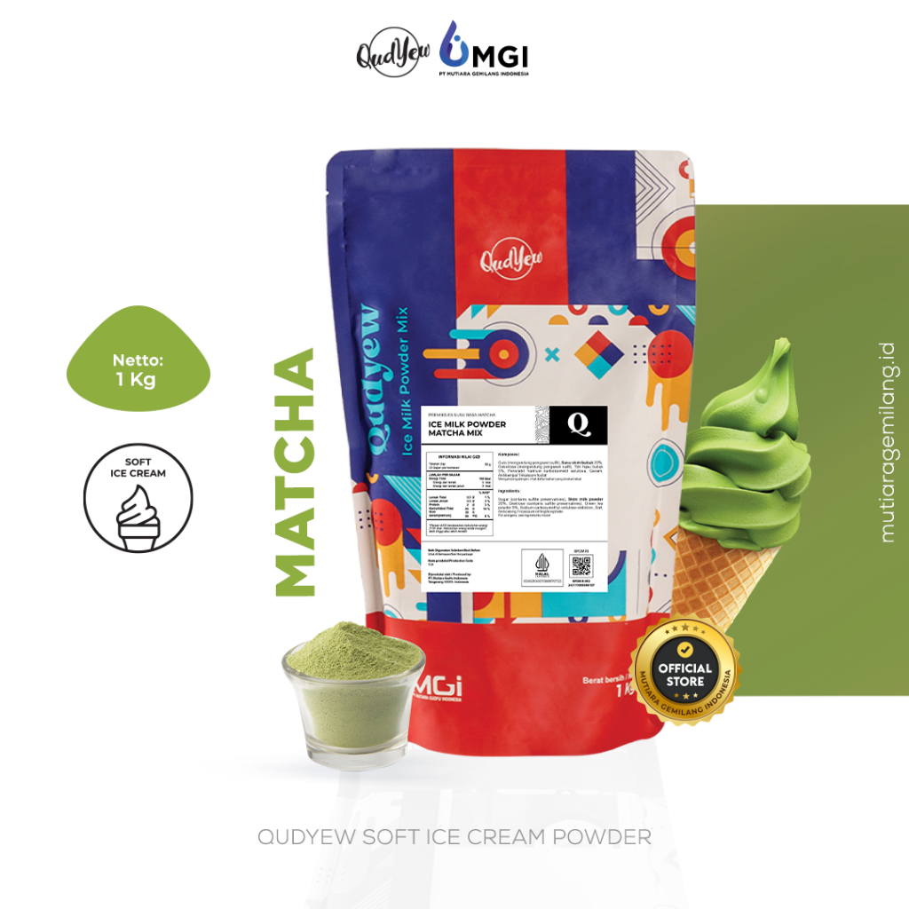 Mutiara Gemilang Indonesia Qudyew Ice Cream Powder Creamy Vanilla Mix