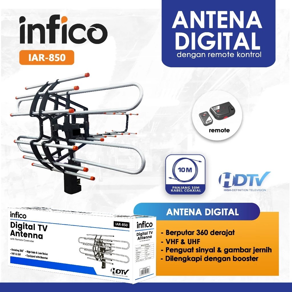  Infico Antena TV Digital Outdoor Remote IAR-850