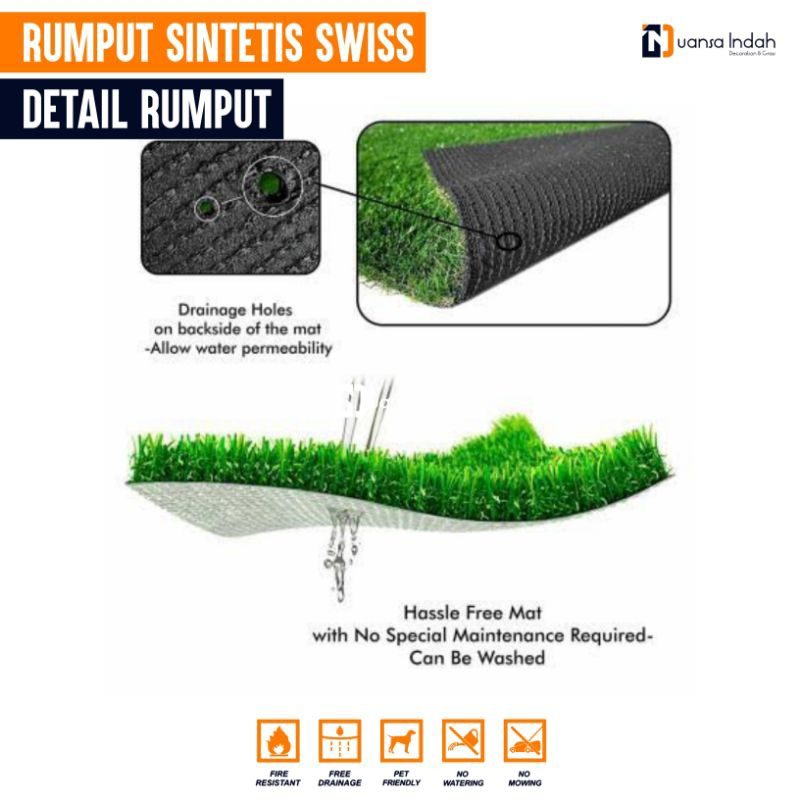  Happy Bembi Rumput Palsu Sintetis Swiss