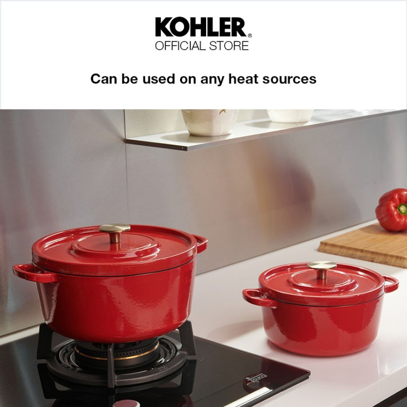 KOHLER Cast Iron Pot Enamel Layer 20 cm Glossy Red 3