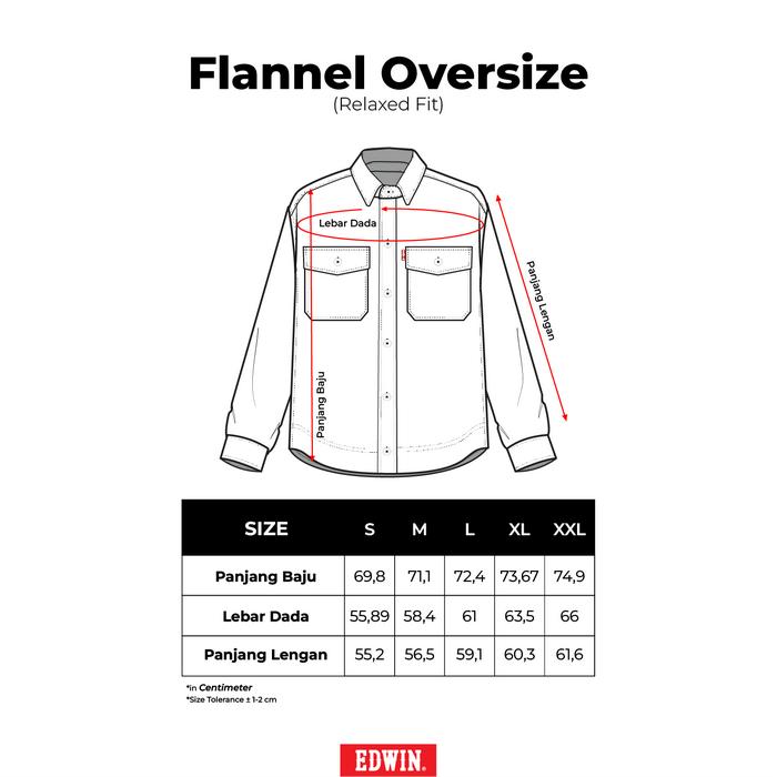 Edwin Edwin Jeans Bastien Black Grey Kemeja Flannel Pria