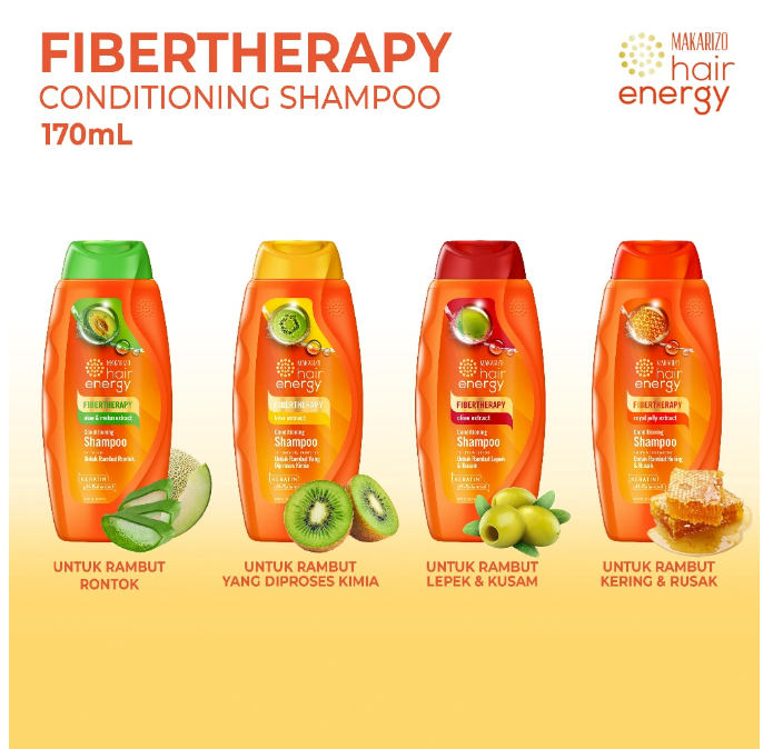 Damai Sejahtera Mulia  Makarizo Fibertherapy Conditioning Shampoo With Royal Jelly Extract