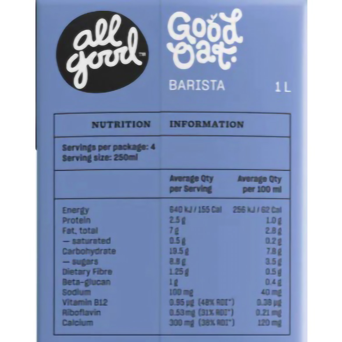 All Good Oat Milk 1 liter 4