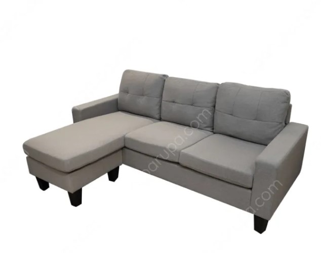 Albris Sofa Sudut Fabric - Abu-abu 1