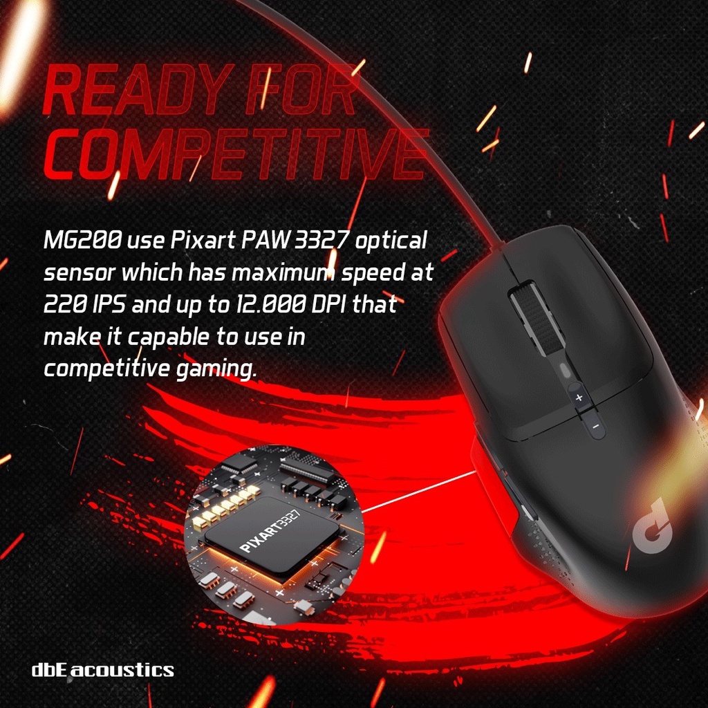 dBE dbE Programmable Ergonomic Gaming Mouse MG200