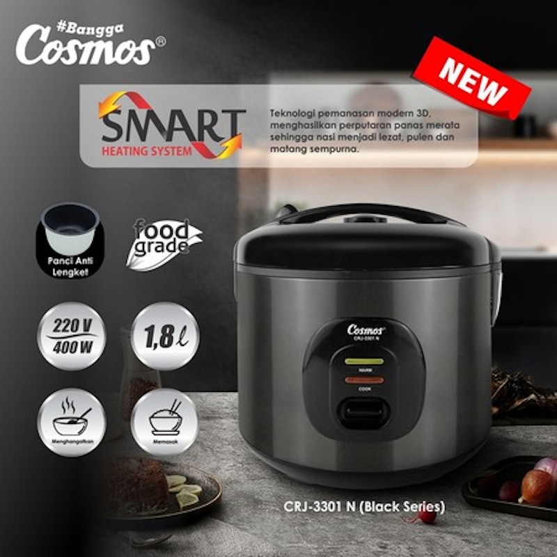 Cosmos Rice Cooker Non Stick 1.8L 4