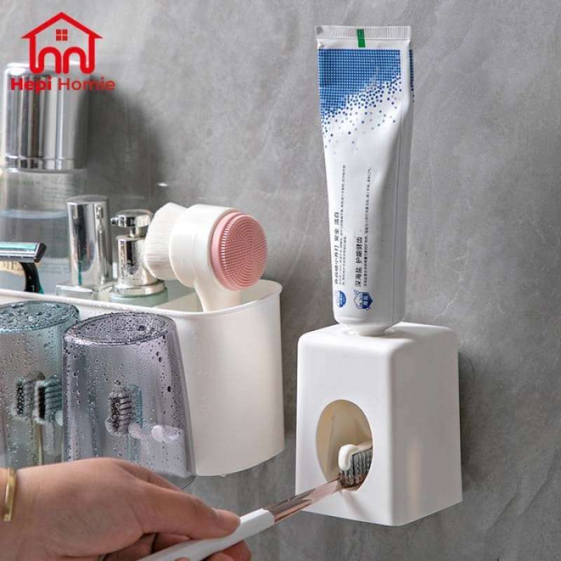 Toothbrush Holder Cup Set + Toothpaste Dispenser 3