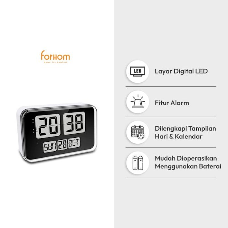 AZKO Forhom Jam Dinding LED Digital Flip 5