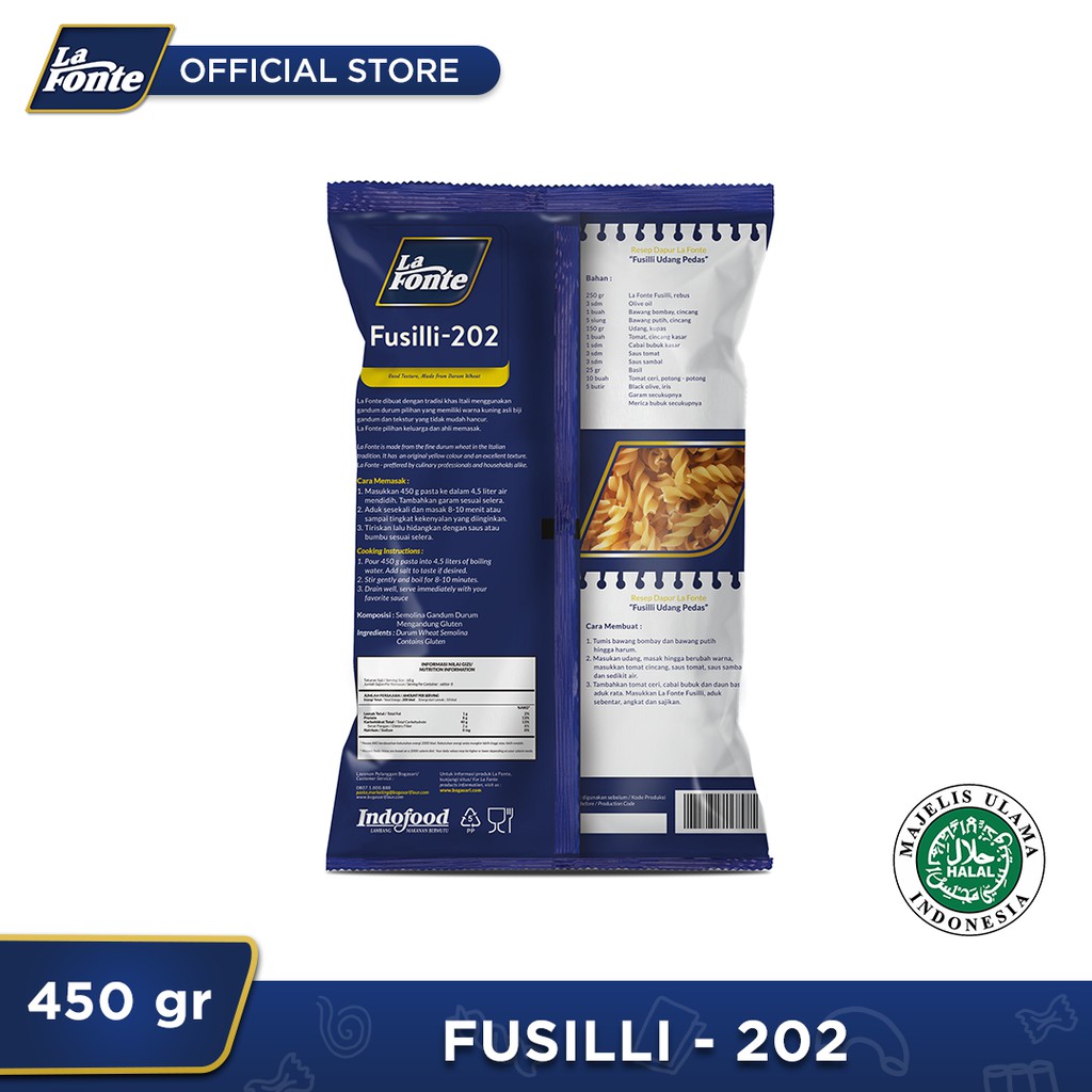 Indofood Sukses Makmur La Fonte Fusilli-202 450g